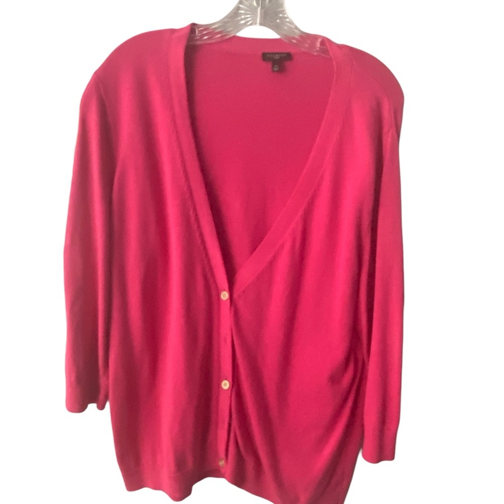 Talbots cardigan sweater in hot pink